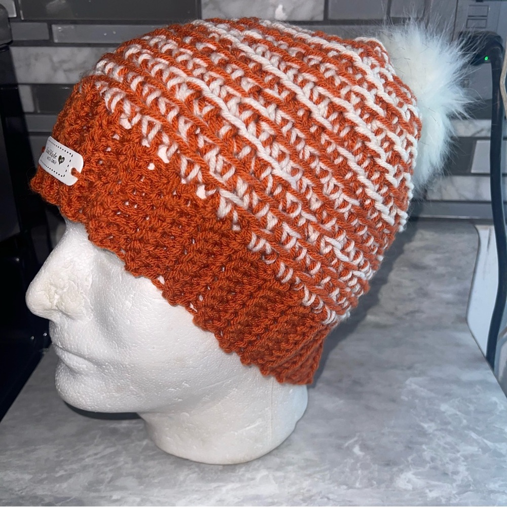 Crochet Puff Ball Beanie - Handmade - Unisex